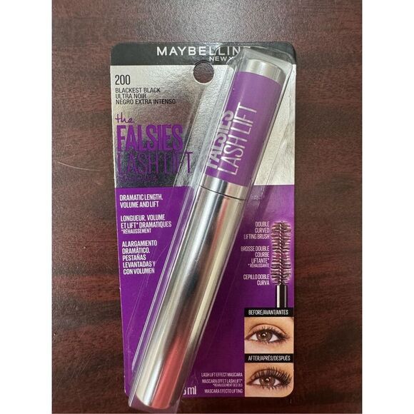 NWT Maybelline The Falsies Lash Lift Mascara- 200 Blackest Black - Picture 1 of 2